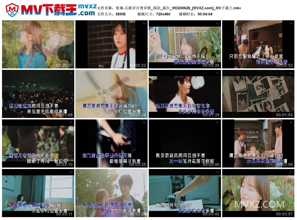 伦桑-天涯岁月曾多情_国语_流行_MD200628